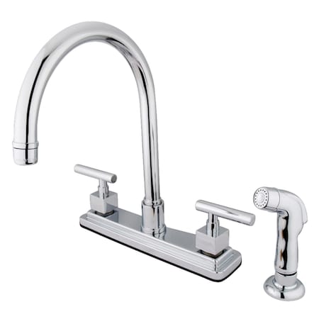 Kingston Brass KS8791CQL Claremont Centerset Kitchen Faucet, Polished Chrome KS8791CQL
